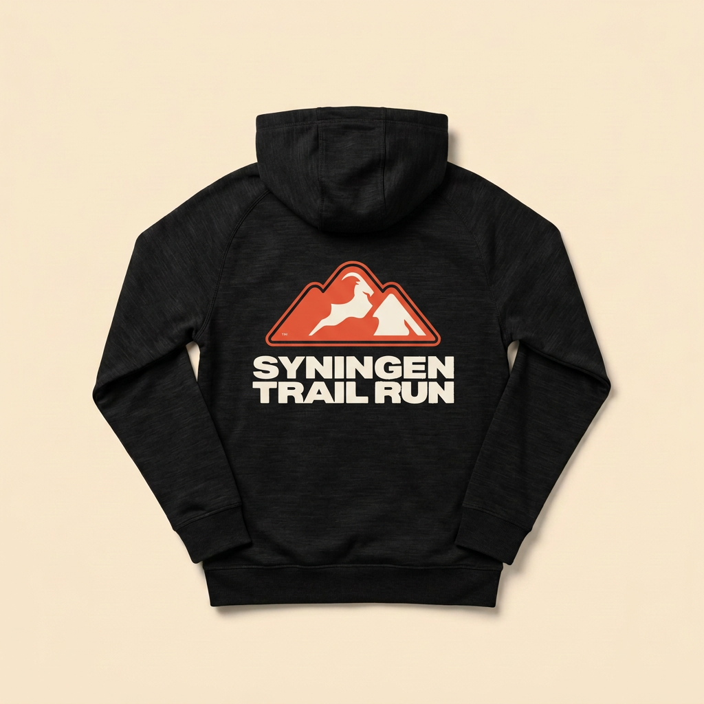 Hettegenser med Syningen Trail Run-logo